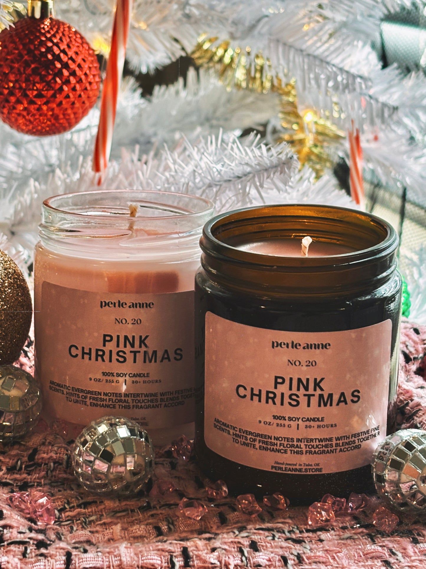 Pink Christmas Candle