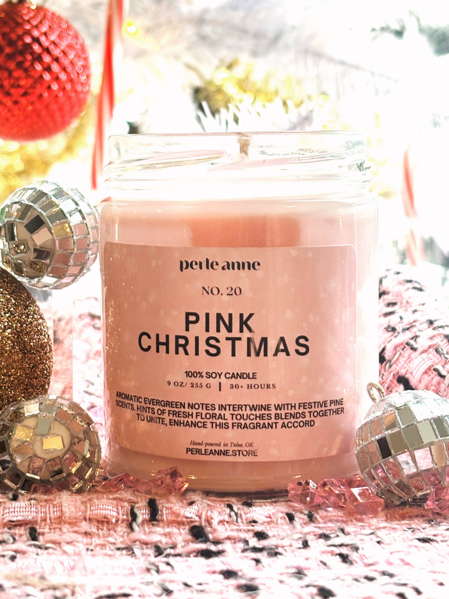 Pink Christmas Candle
