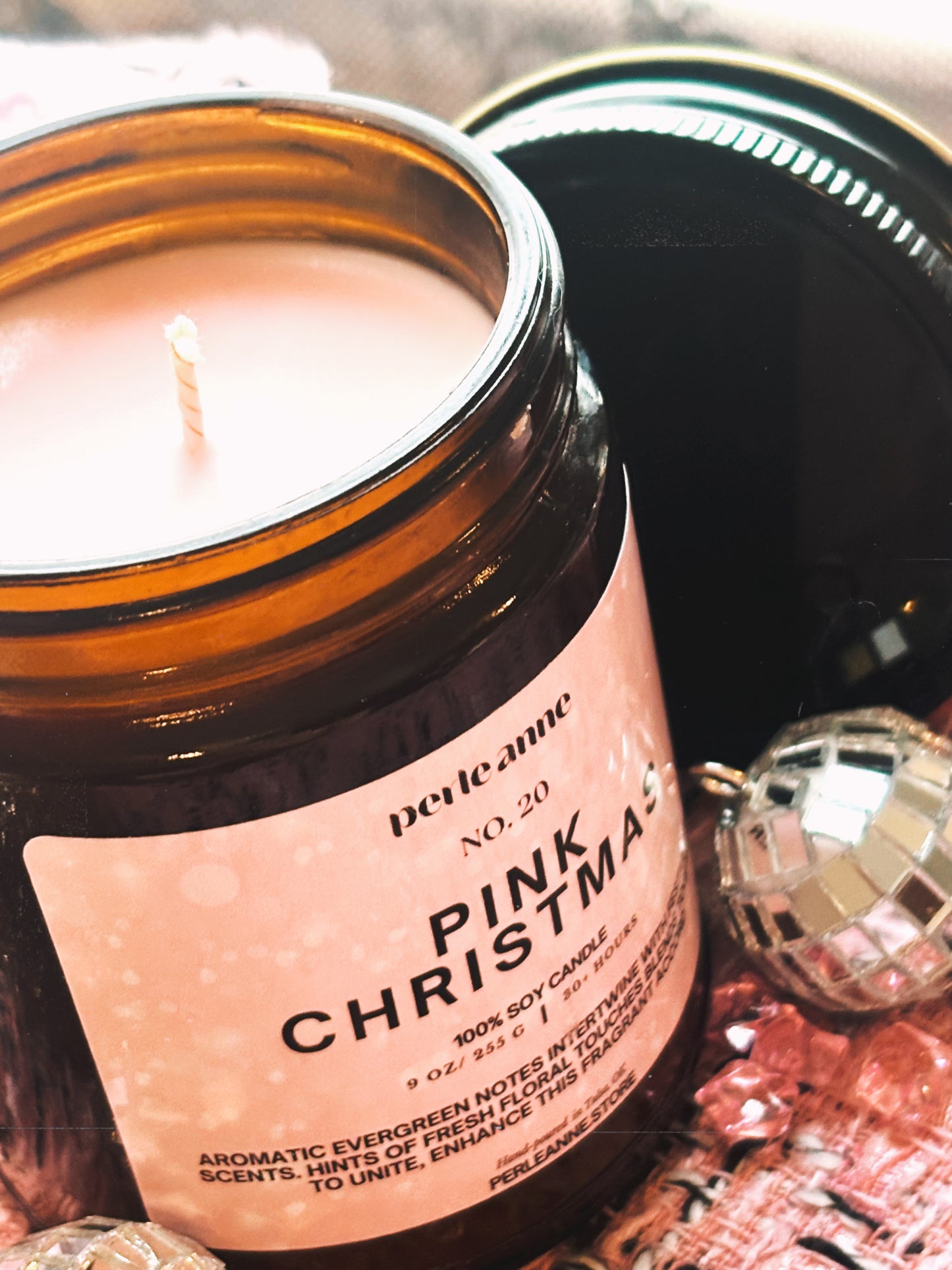 Pink Christmas Candle
