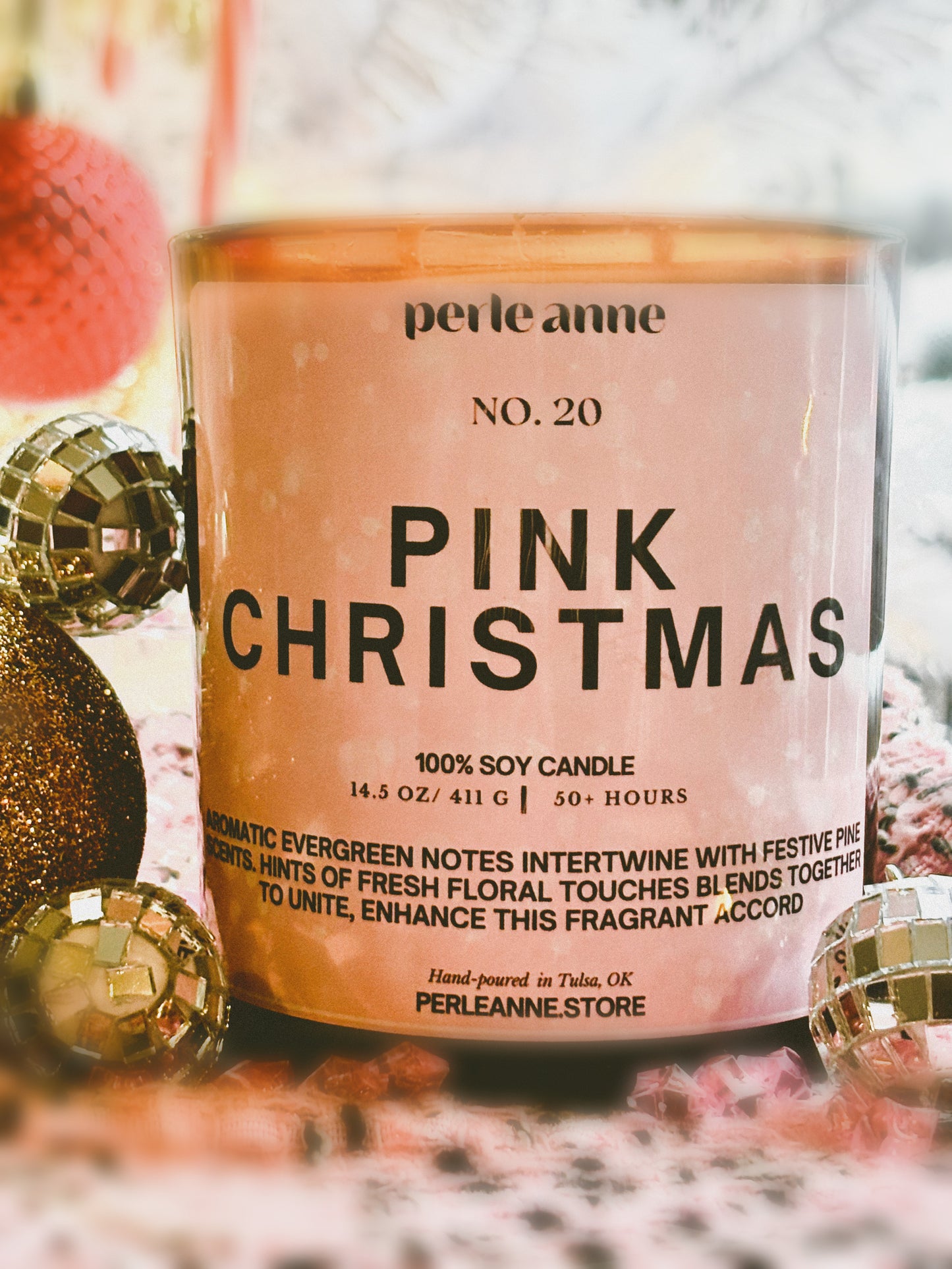 Pink Christmas Candle